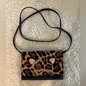 kate spade Leopard Print Cat Face Crossbody - Brown, Pink, Black